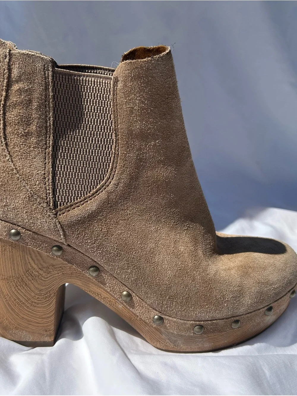 Women’s Brown Suede Platform Clog Boots